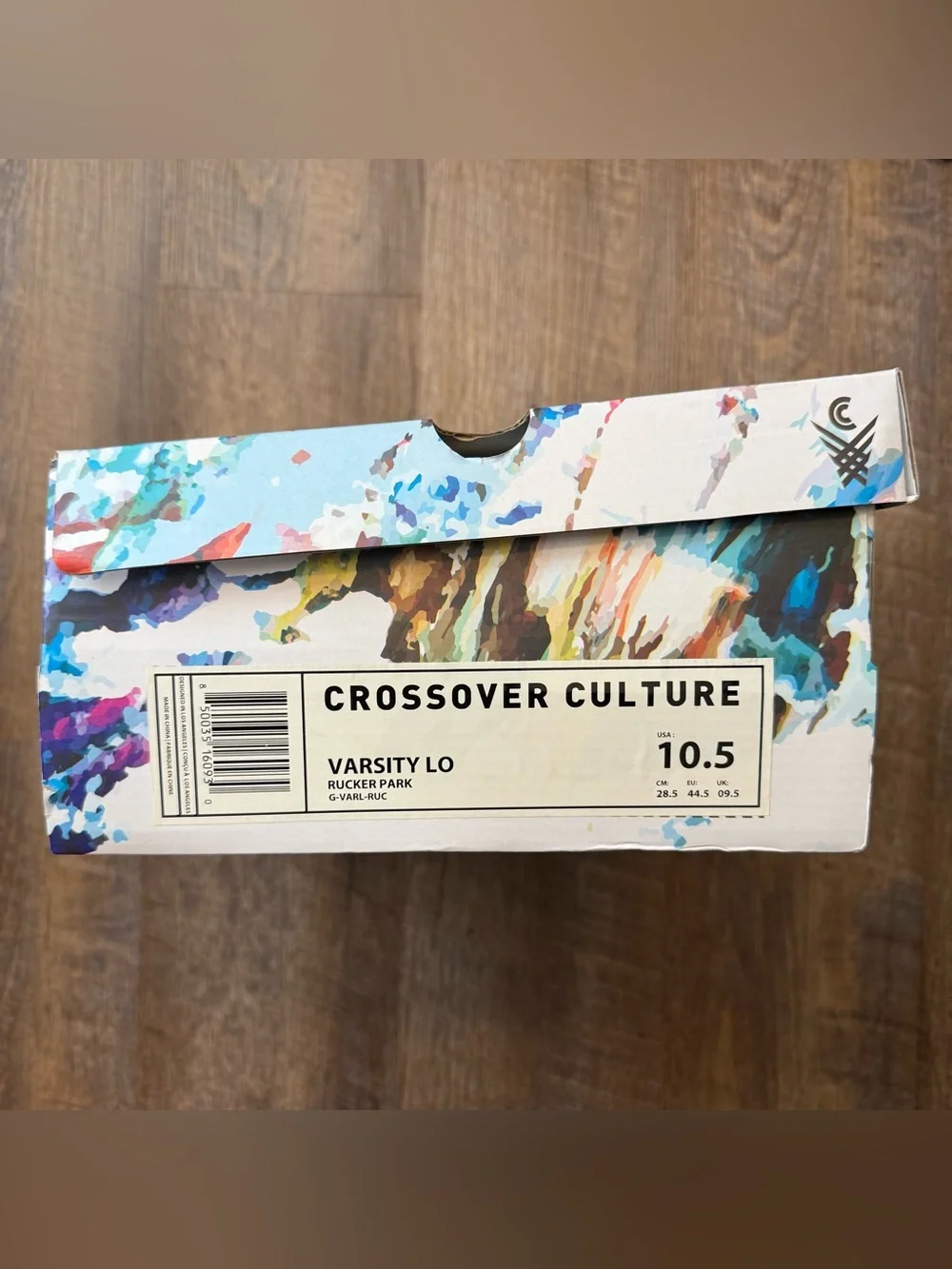 Crossover Culture Varsity Low Black White Men’s Size 10.5 Sneakers